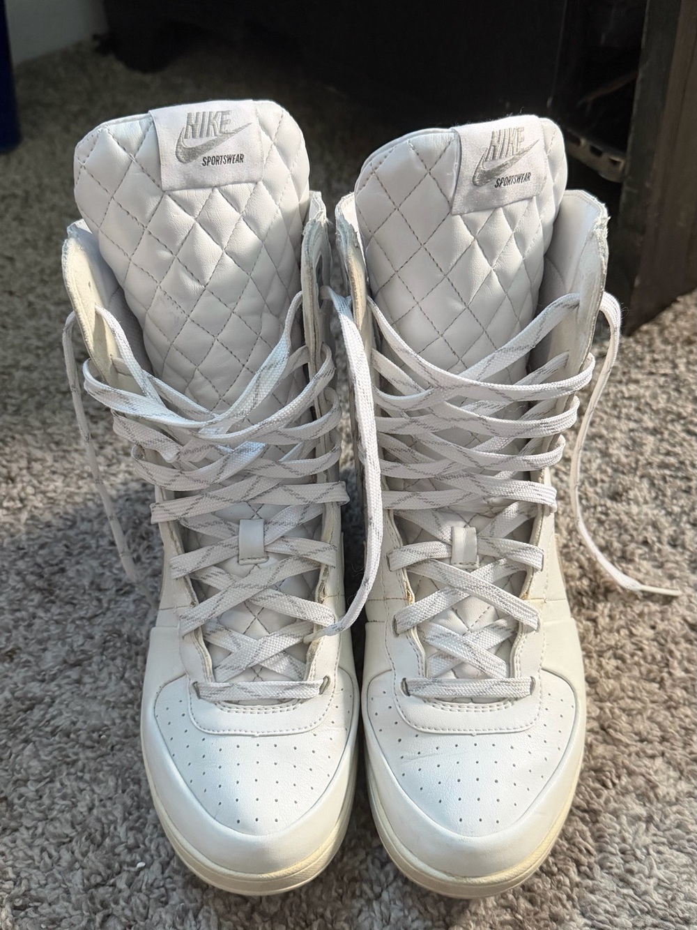 Nike Women’s White Quilted High-Top Sneakers